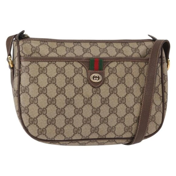Gucci Handbags - GUCCI GG Supreme Web Sherry Line Bag PVC Beige Gold 89 02 077 Auth 156280